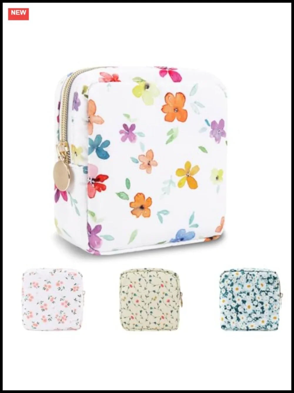 Waterproof Mini Floral Nylon Makeup Bag Pouch Travel Cosmetic Organizer